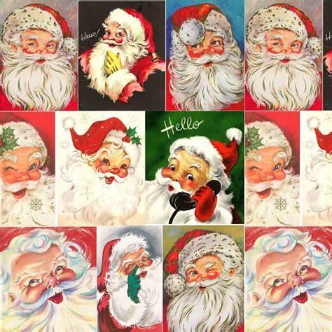 vintage santa claus fabric